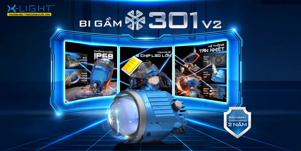 Infographic thông số Bi gầm X-Light 301 V2